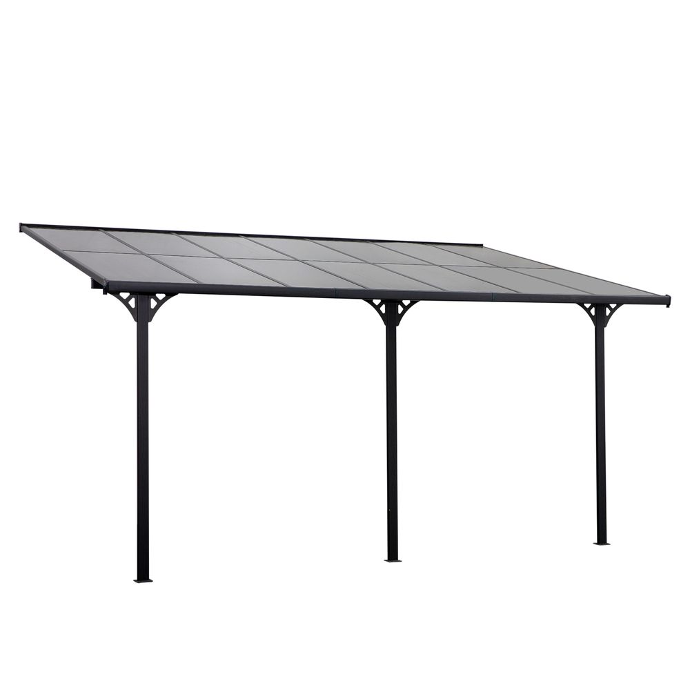 Outdoor Patio Gazebo Pergola, Aluminum Post, 4.35x3m Mounted on the Wall Roof - anydaydirect