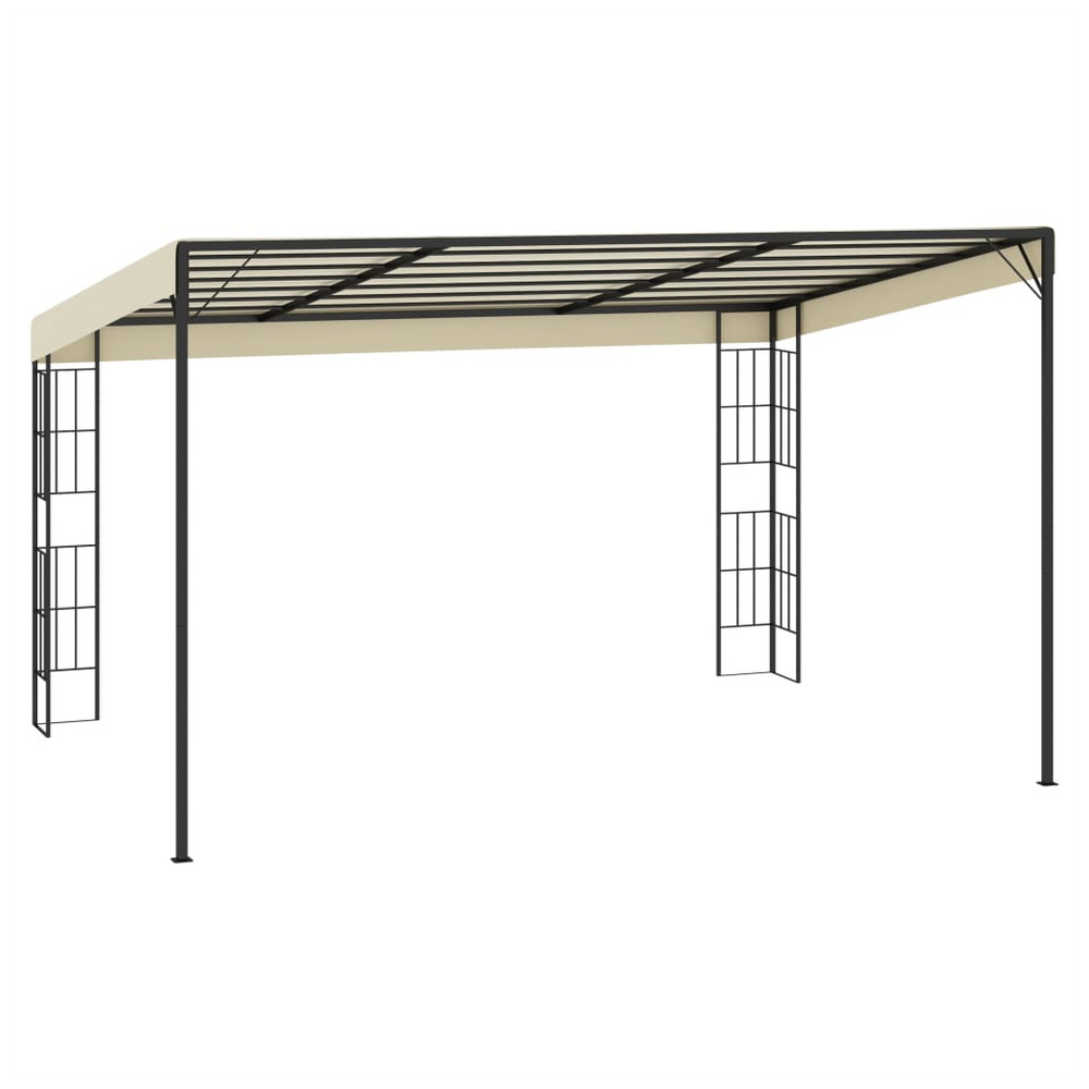 vidaXL Wall-mounted Gazebo 3x4 m Cream Fabric - anydaydirect