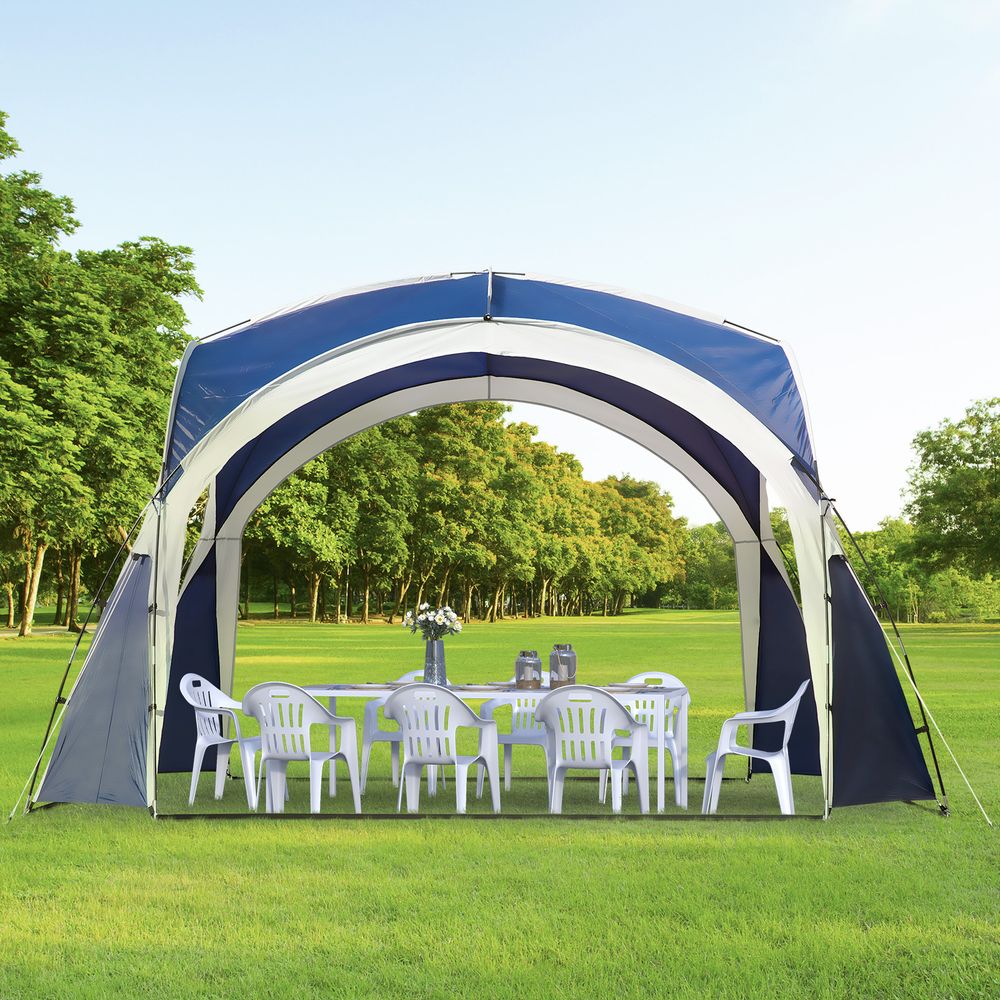 Outdoor Gazebo Event Dome Shelter Party Tent for Garden Blue and Grey - anydaydirect