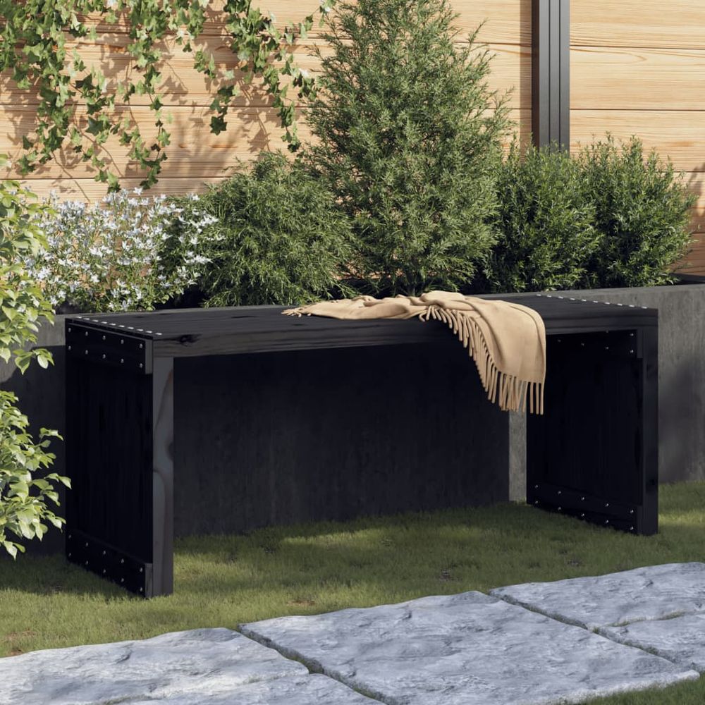 vidaXL Garden Table Extendable Black 212.5x40.5x45 cm Solid Wood Pine - anydaydirect
