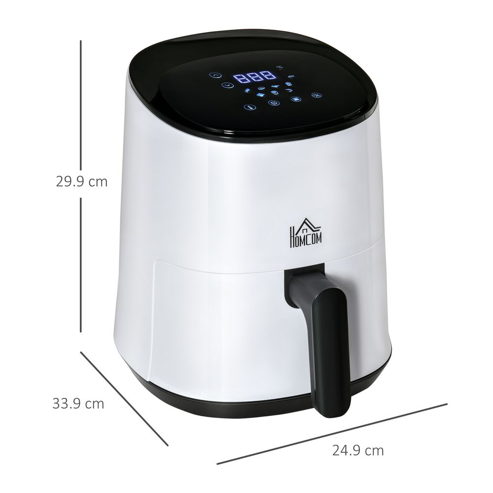 Digital Air Fryer, 1300W 2.5L Rapid Air Circulation, Timer and Nonstick White - anydaydirect