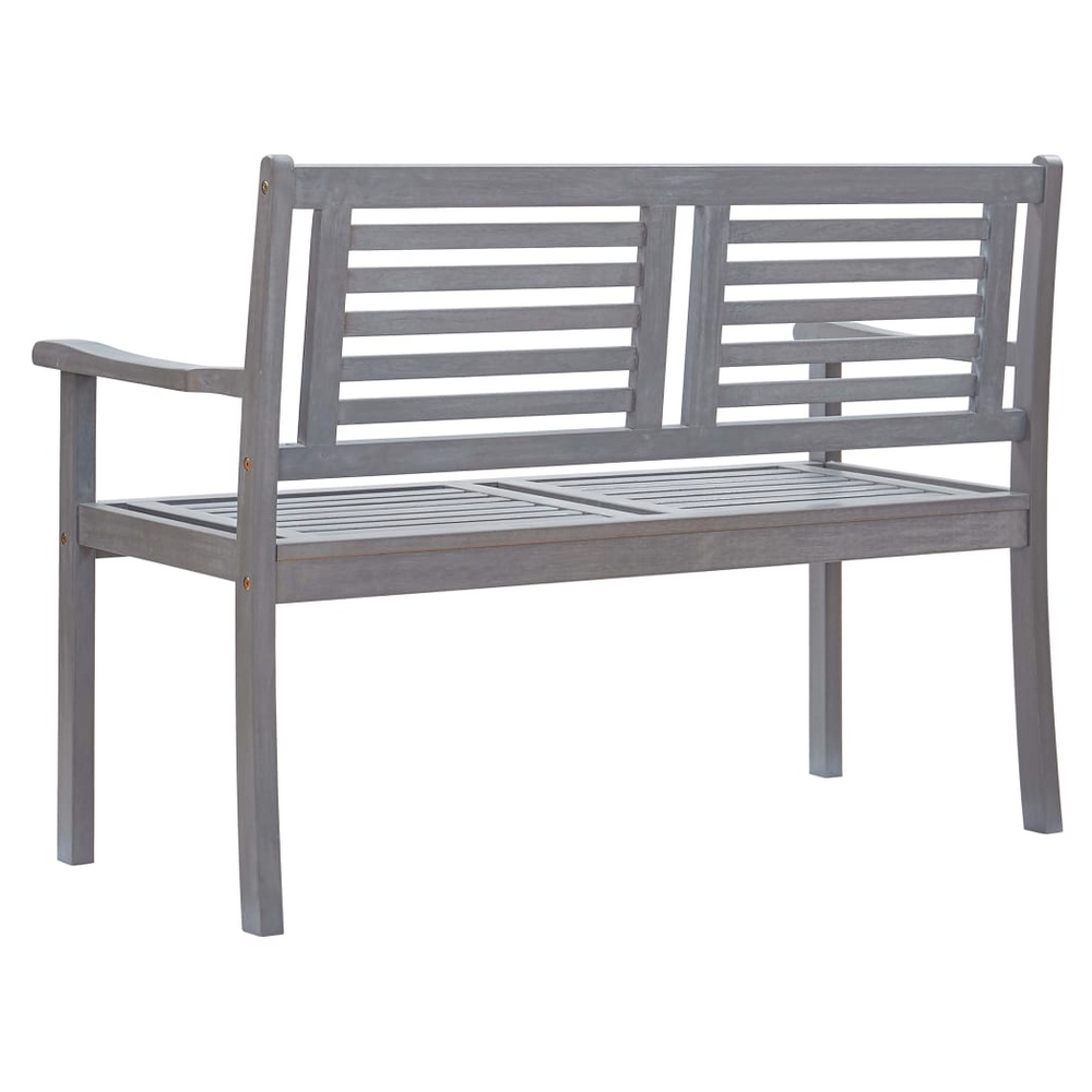 2-Seater Garden Bench 120 cm Grey Solid Eucalyptus Wood - anydaydirect