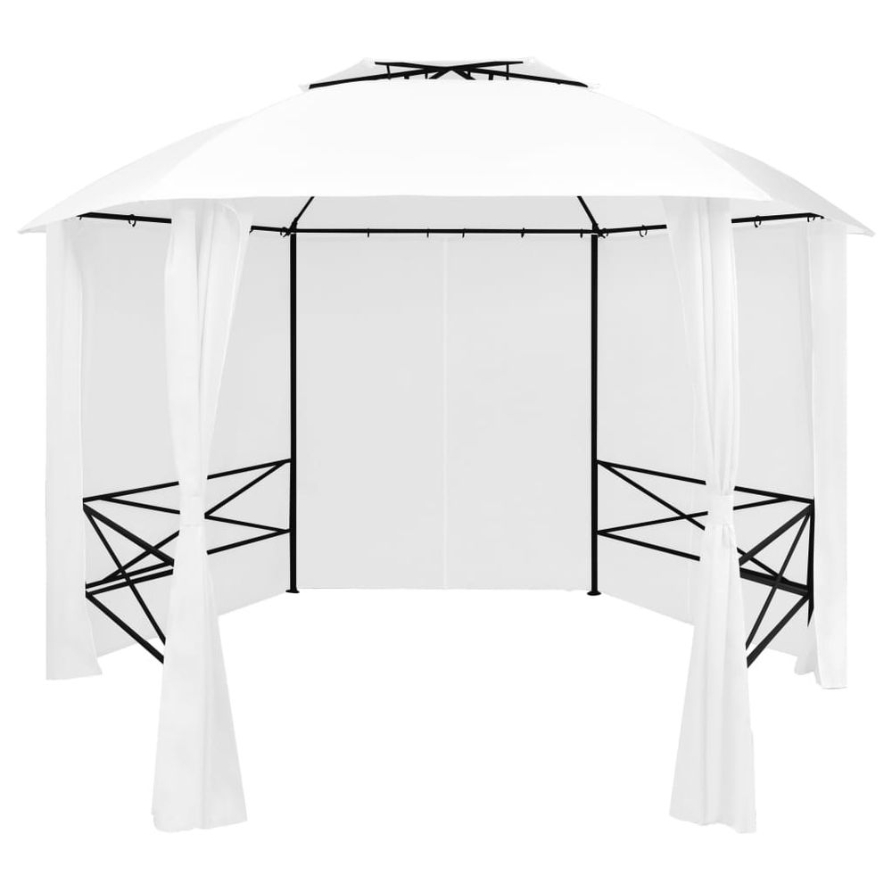Garden Marquee Pavilion Tent with Curtains Hexagonal 360x265 cm - anydaydirect