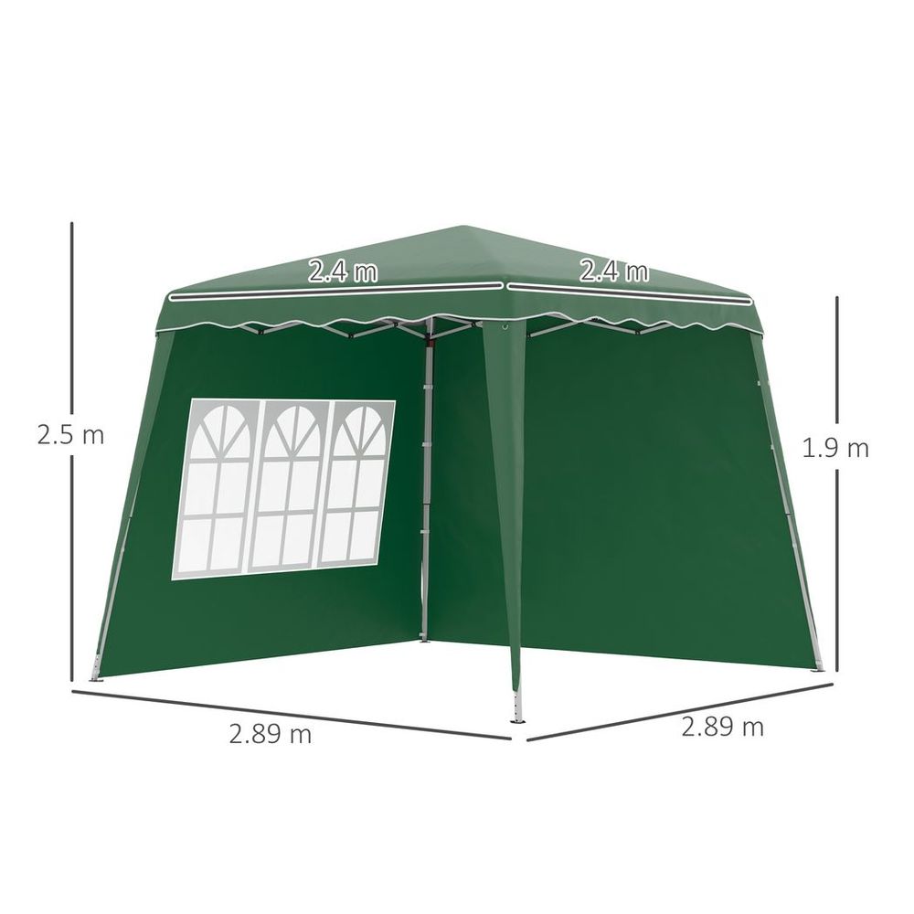 2.4 x 2.4m UV50+ Pop Up Gazebo Canopy Tent with Carry Bag, Green - anydaydirect