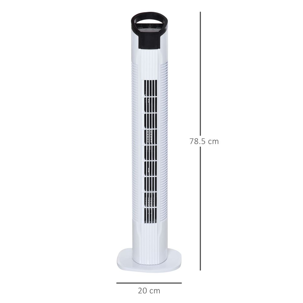 Tower Fan, 3 Speed 3 Mode, Oscillation Remote Black/White - anydaydirect