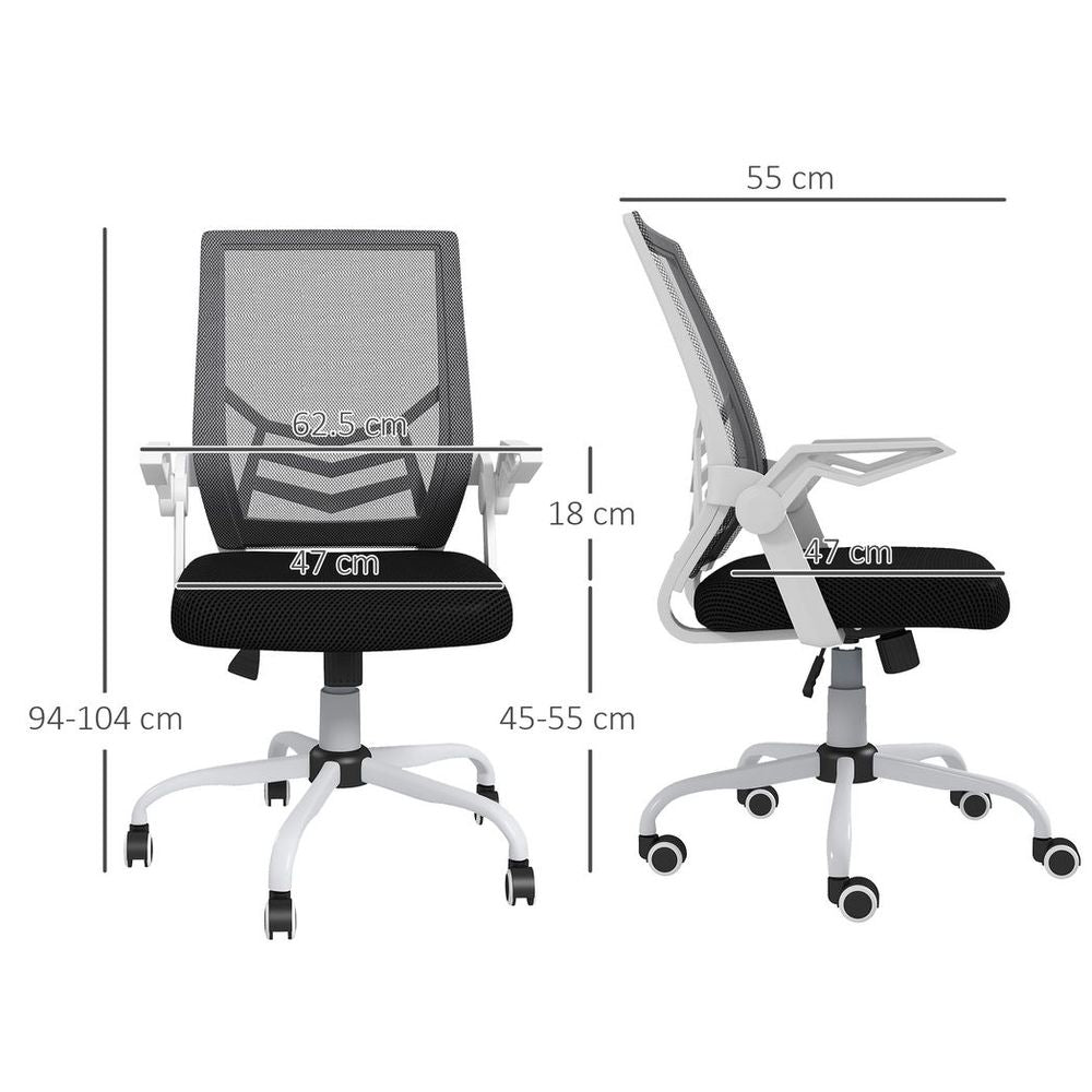Vinsetto Mesh Swivel Office Chair Task Computer Chair w/ Lumbar Support, Black - anydaydirect