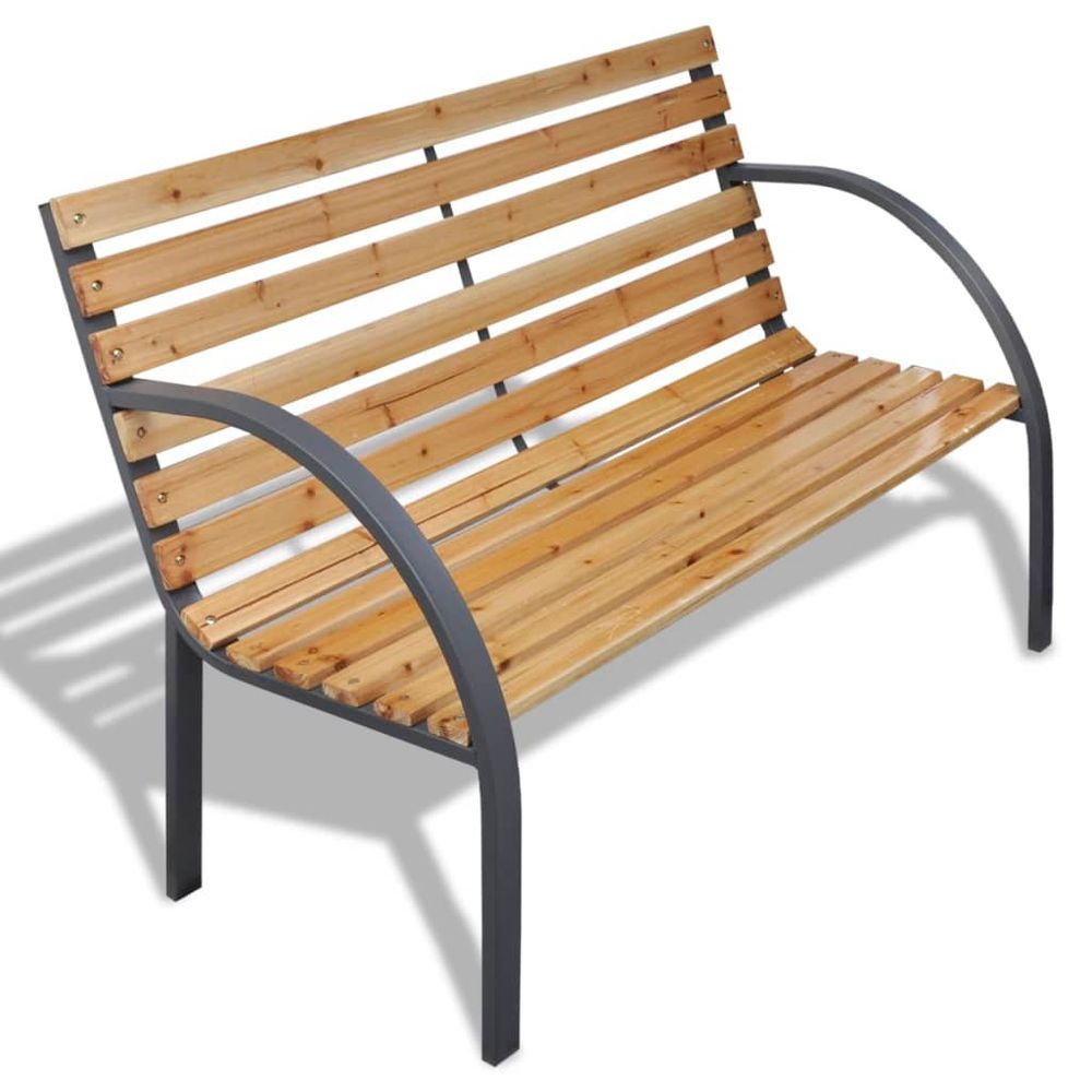 vidaXL Garden Bench 120 cm Grey Wood - anydaydirect