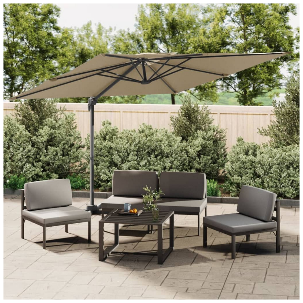 Double Top Cantilever Umbrella Taupe 400x300 cm - anydaydirect