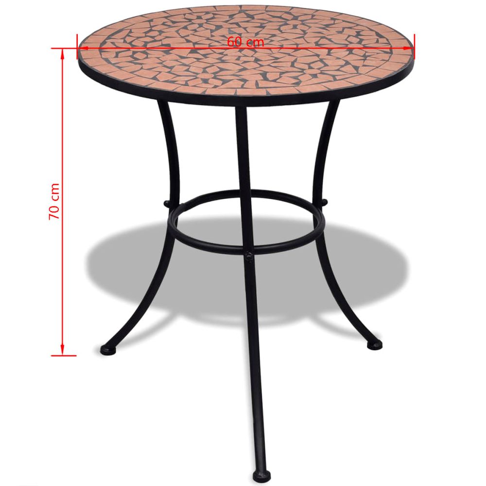 Bistro Table Terracotta 60 cm Mosaic - anydaydirect