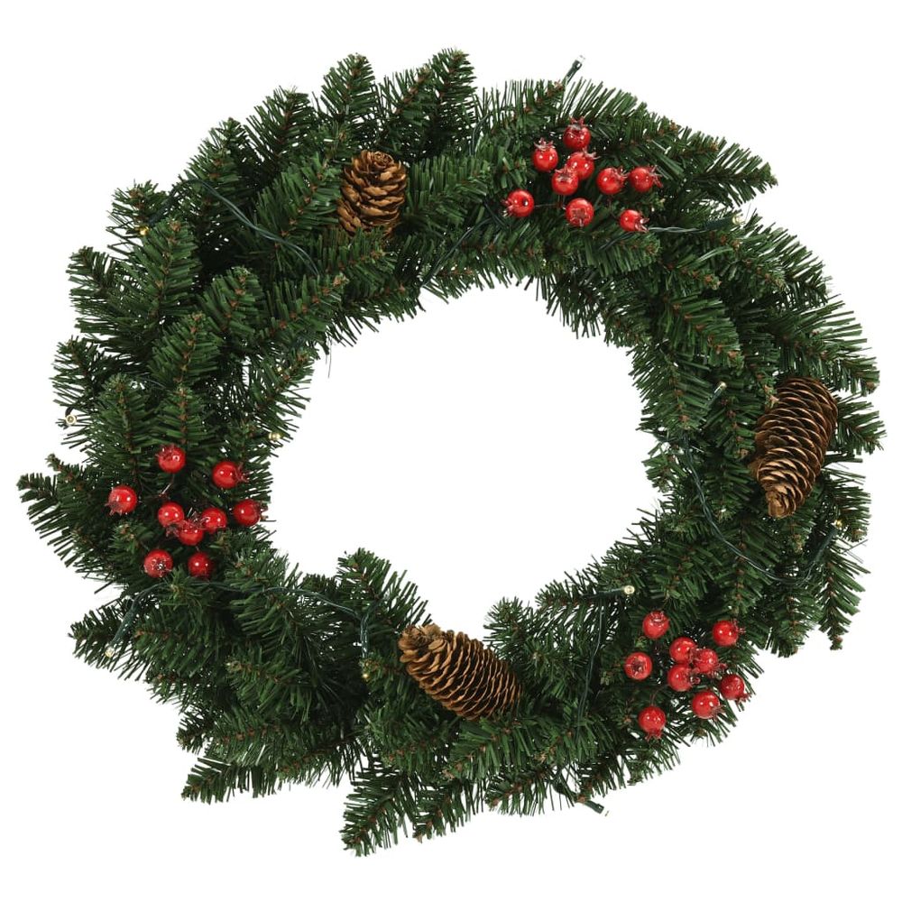 Christmas Wreaths 2 pcs with Decoration Green 45 cm - anydaydirect