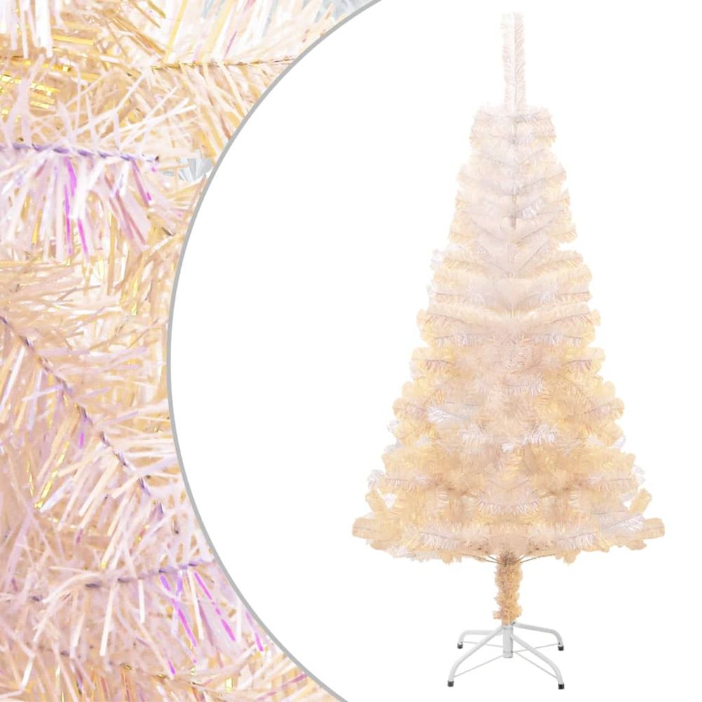 Artificial Christmas Tree with Iridescent Tips White 120 cm PVC - anydaydirect