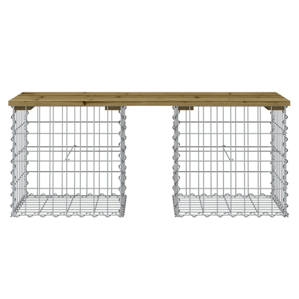 vidaXL Garden Bench Gabion Design 103x44x42 cm Impregnated Wood Pine - anydaydirect