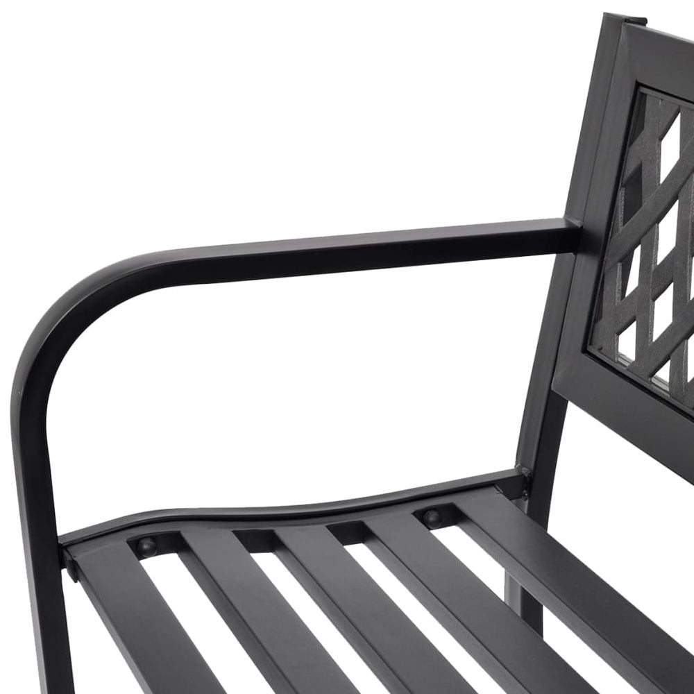 Garden Bench 118 cm Steel Black - anydaydirect