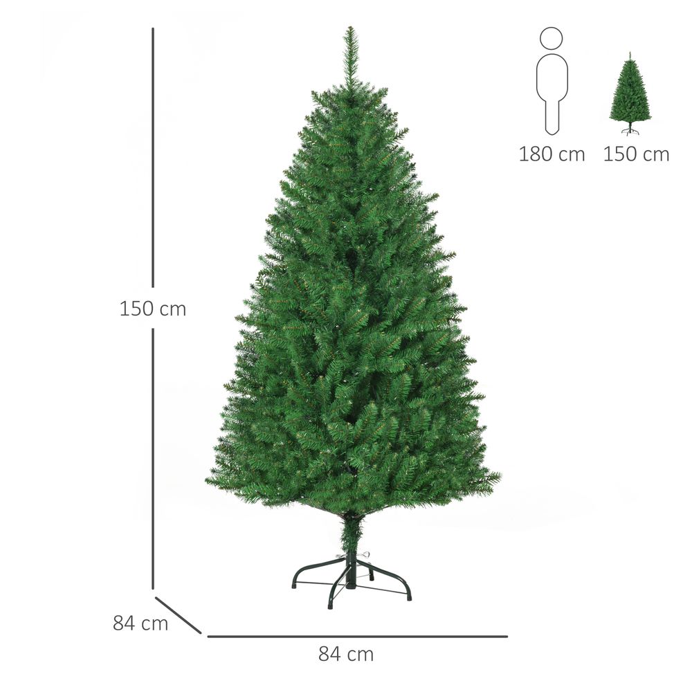 5 Feet Christmas Tree Warm White LED Light Holiday Home Decoration, Green - anydaydirect