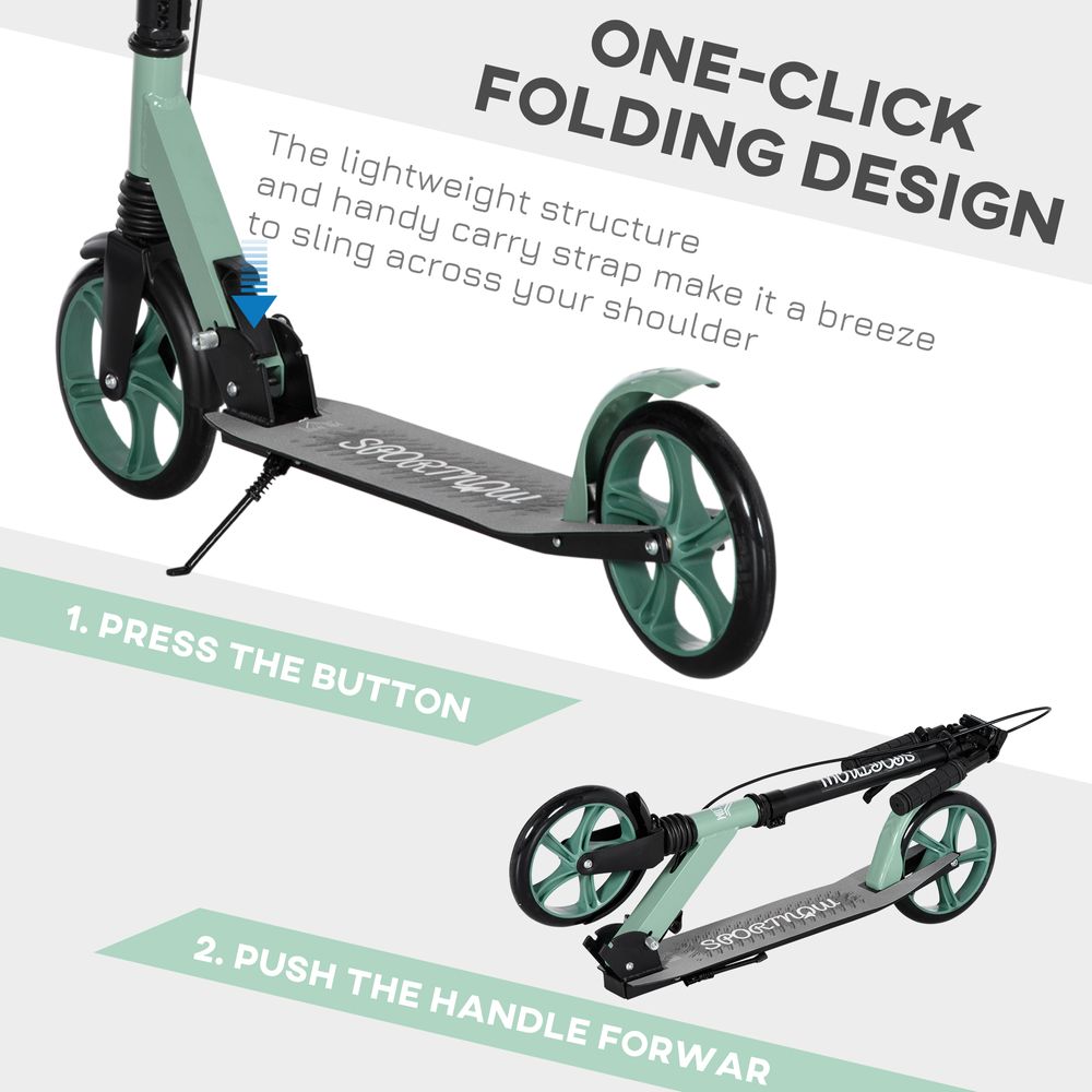Folding Kick Scooter for 14+ w/ Adjustable Height, Dual Brake System HOMCOM - anydaydirect