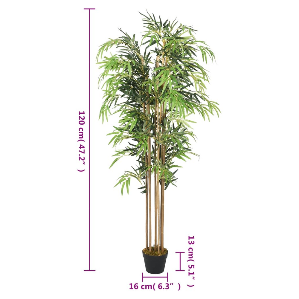 vidaXL Artificial Bamboo Tree 730 Leaves 120 cm Green - anydaydirect