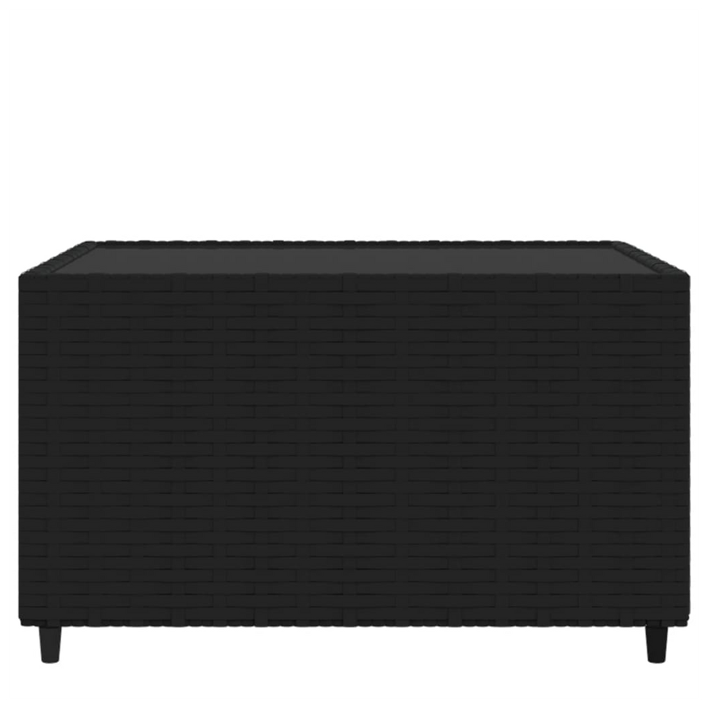 Square Garden Coffee Table Black 50x50x30 cm Poly Rattan - anydaydirect