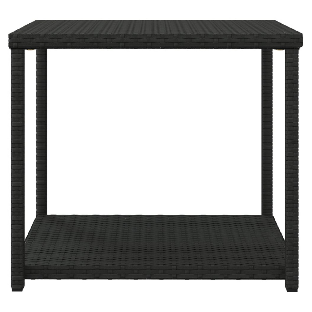 Side Table Black 55x45x49 cm Poly Rattan - anydaydirect