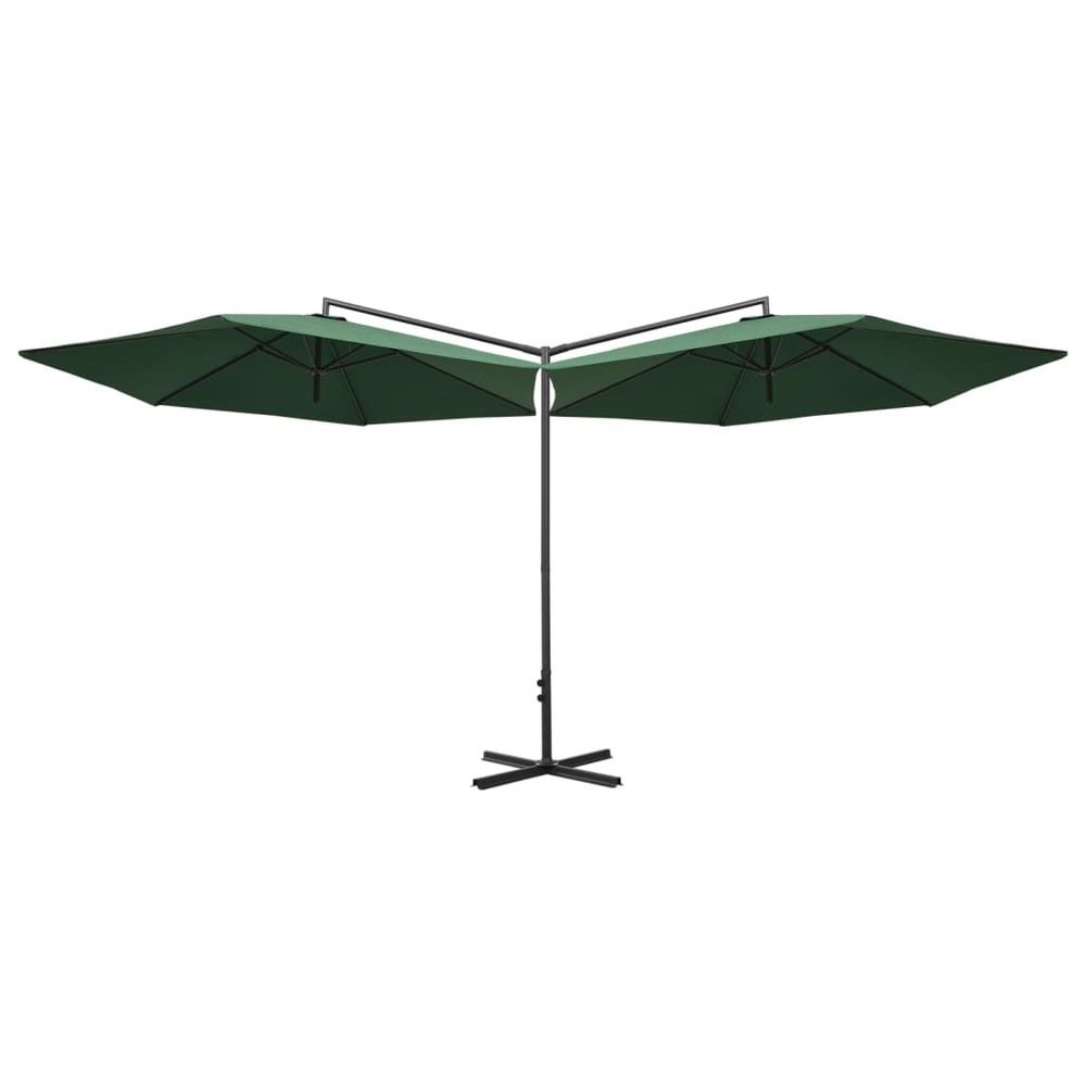 Garden Double Parasol with Steel Pole 600 cm - anydaydirect