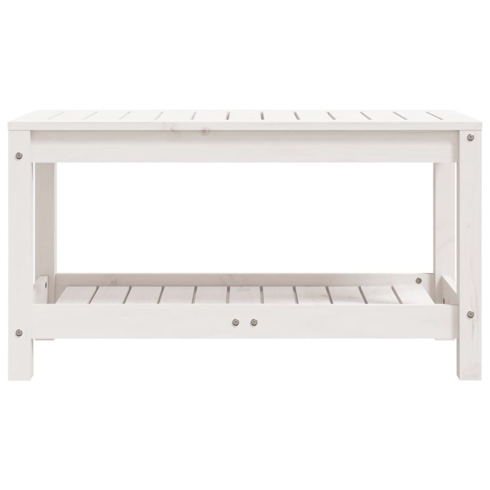 vidaXL Garden Bench White 82.5x35x45 cm Solid Wood Pine - anydaydirect