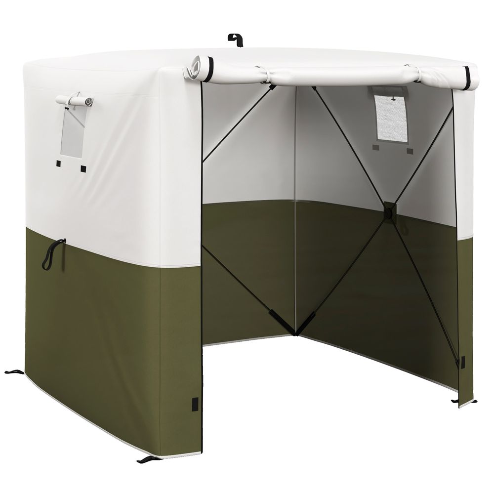 Outsunny 2 x 2m Pop Up Gazebo with Sides Easy up Party Tent with Carry Bag Green - anydaydirect