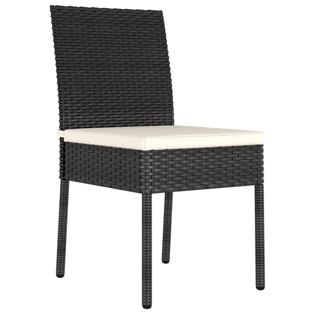 Garden Dining Chairs 2 pcs Poly Rattan Black - anydaydirect