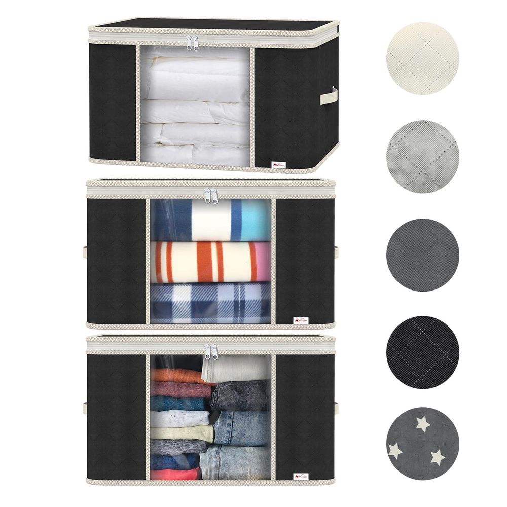 3pcs Deluxe Clothes Storage Bags Organizer Large Capacity Moisture-Proof - anydaydirect