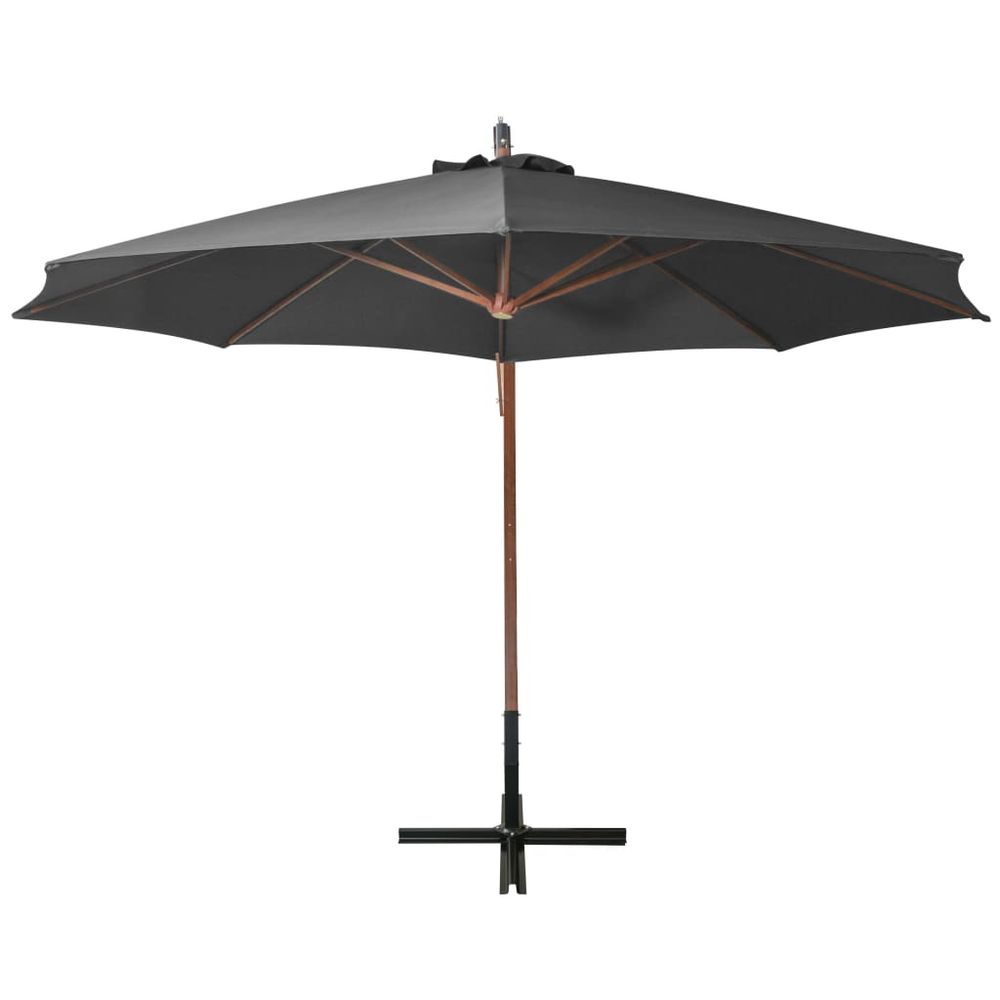 Hanging Parasol with Pole 3x3m & 3.5x2.9 m Solid Fir Wood - anydaydirect