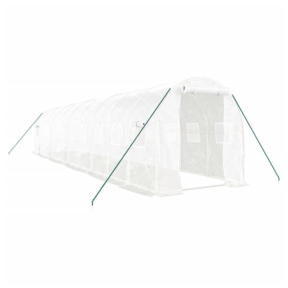 vidaXL Greenhouse with Steel Frame White 20 m² 10x2x2 m - anydaydirect