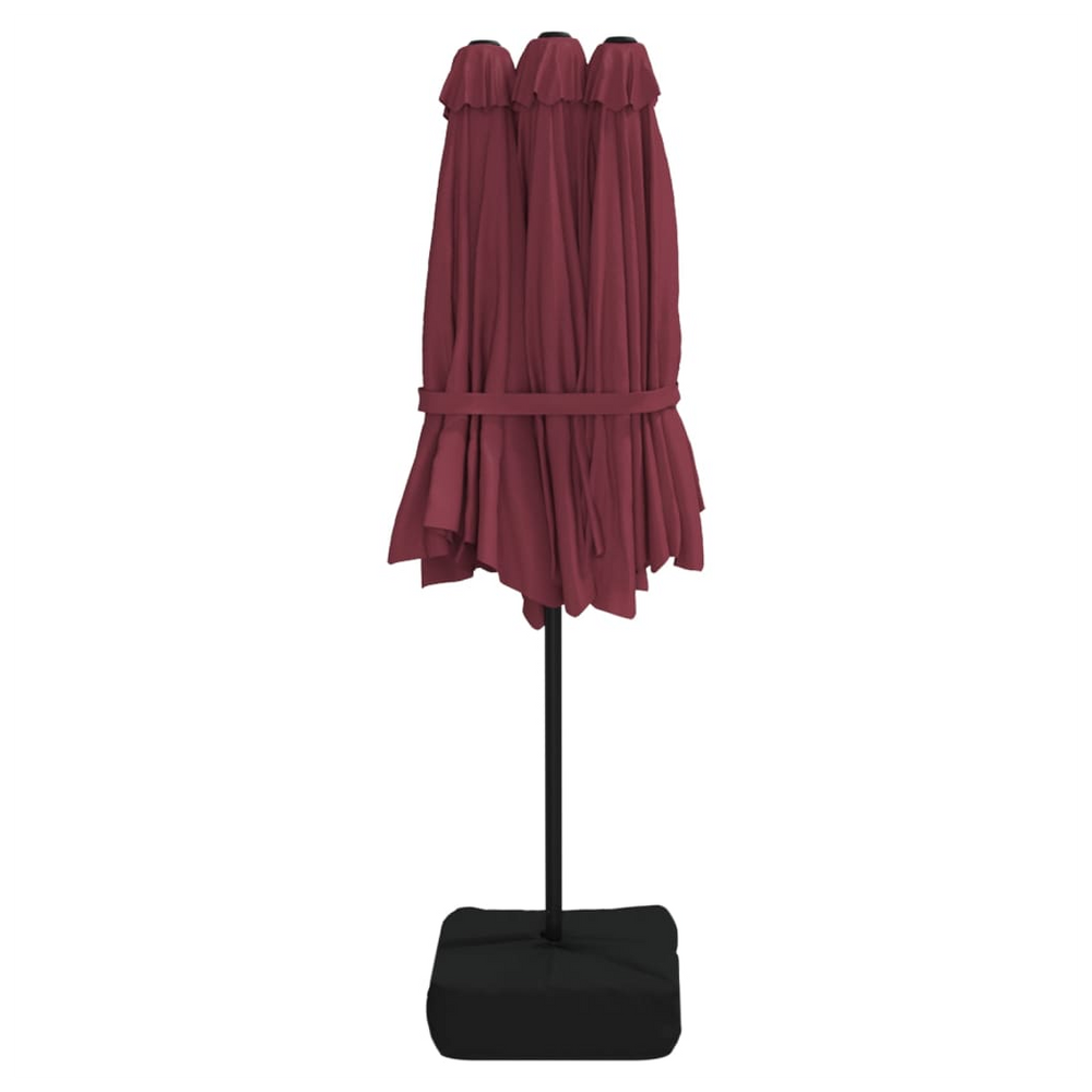 vidaXL Double-Head Parasol Bordeaux Red 449x245 cm - anydaydirect