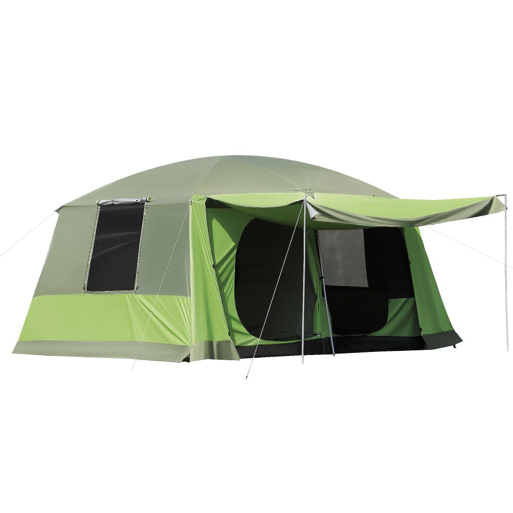 Two Room Dome Tent Camping Shelter w/ Porch and Portable Carry Bag Outsunny - anydaydirect