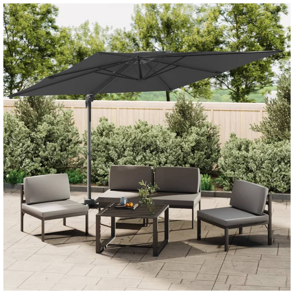 Double Top Cantilever Umbrella Anthracite 400x300 cm - anydaydirect