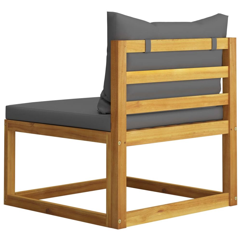 2 Piece Sofa Set with Dark Grey Cushions Solid Wood Acacia - anydaydirect