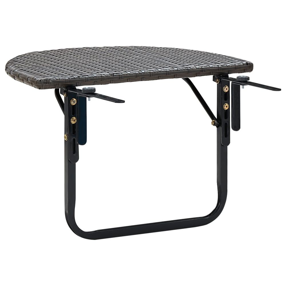 Balcony Table Brown 60x60x40 cm Poly Rattan - anydaydirect