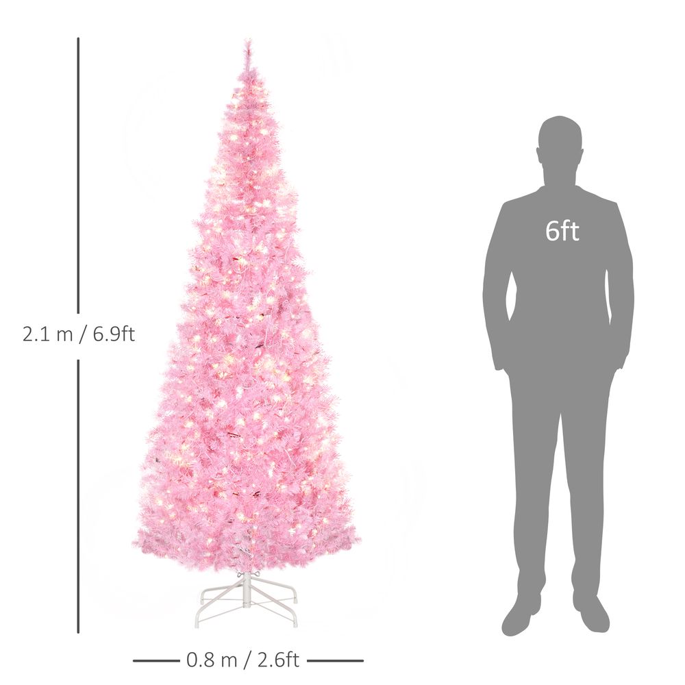 7FT Prelit Artificial Christmas Tree Holiday Home Decor  350 LED Light HOMCOM - anydaydirect