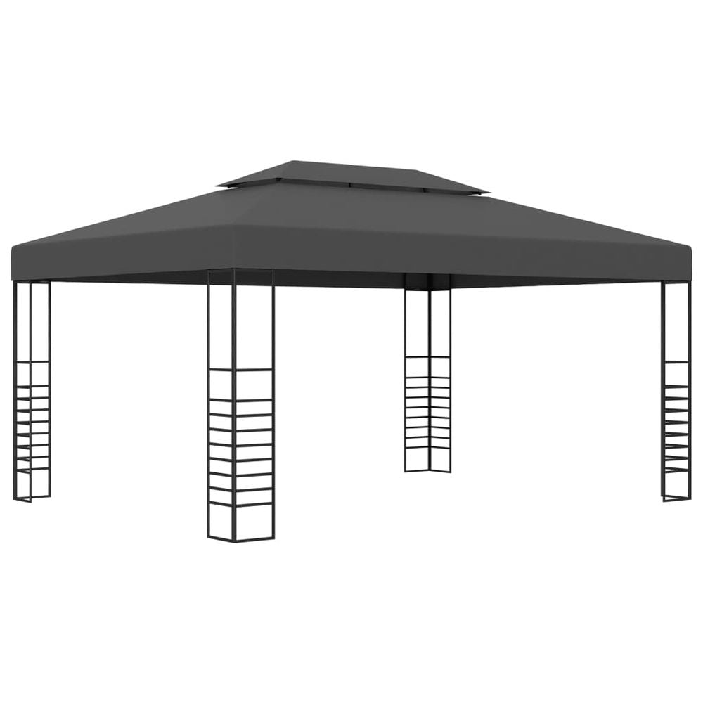 Garden Gazebo Powder-Coated Steel 4x3x2.7 m White - anydaydirect