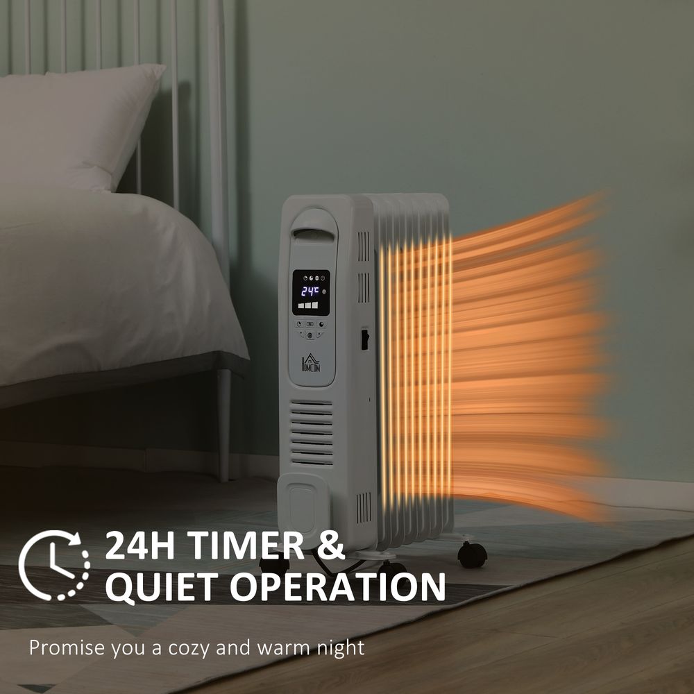 1630W Digital Oil Filled Radiator Portable Electric Heater with LED Display - anydaydirect