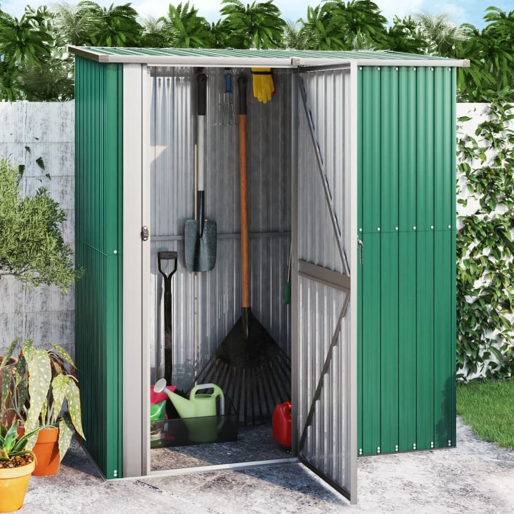 Garden Shed Green 180.5x97x209.5 cm Galvanised Steel - anydaydirect