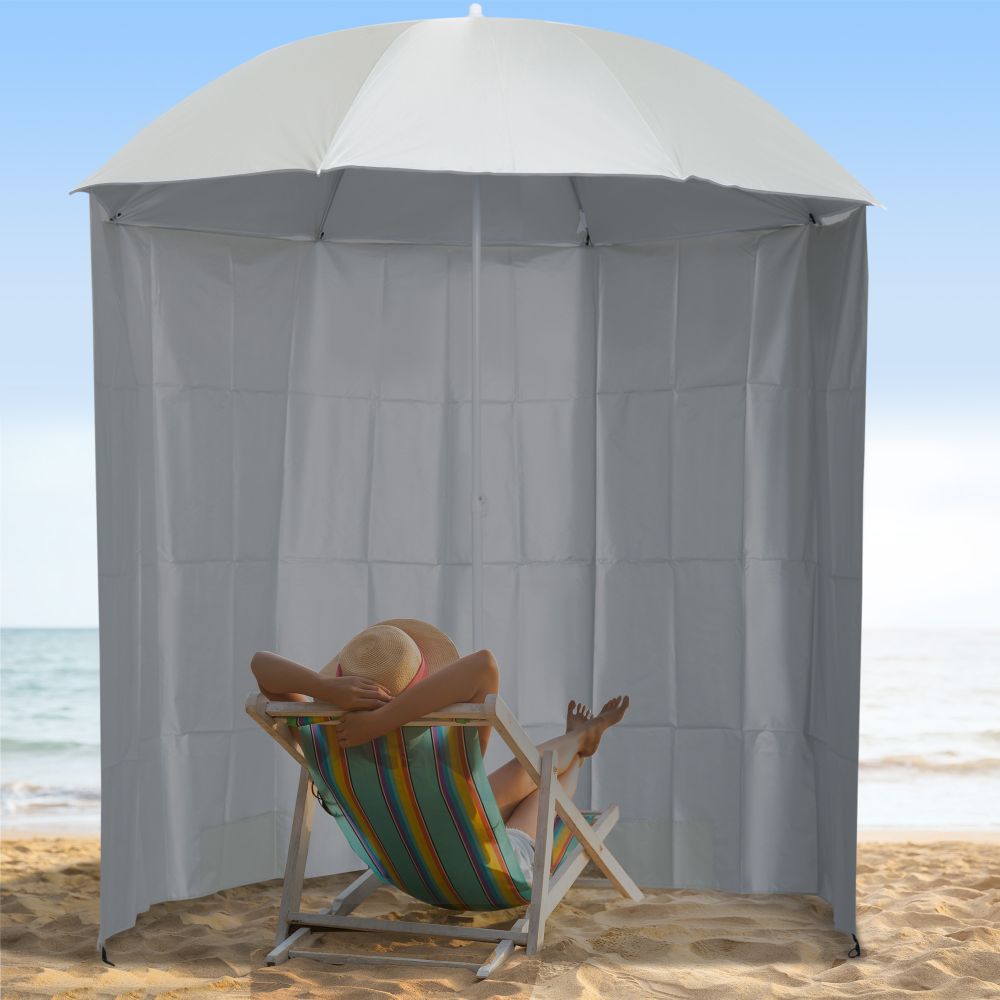 2.2M Outdoor Parasol Fishing Umbrella Beach Sun Shelter w/ Carry Bag Outsunny - anydaydirect