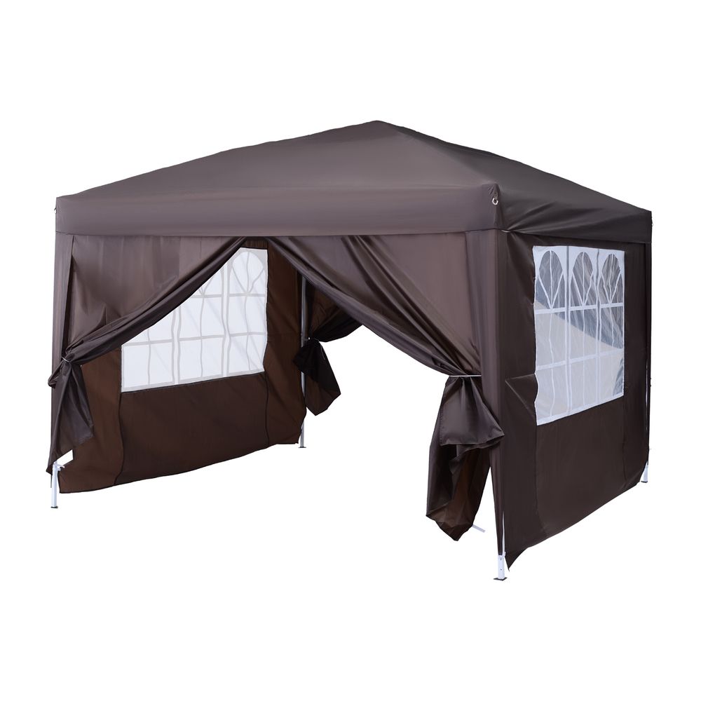 3x3m Pop up Gazebo Marquee-Black Water Resistant Wedding Camping Party Tent - anydaydirect