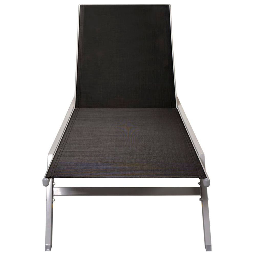 Sun Lounger Steel and Textilene Black - anydaydirect