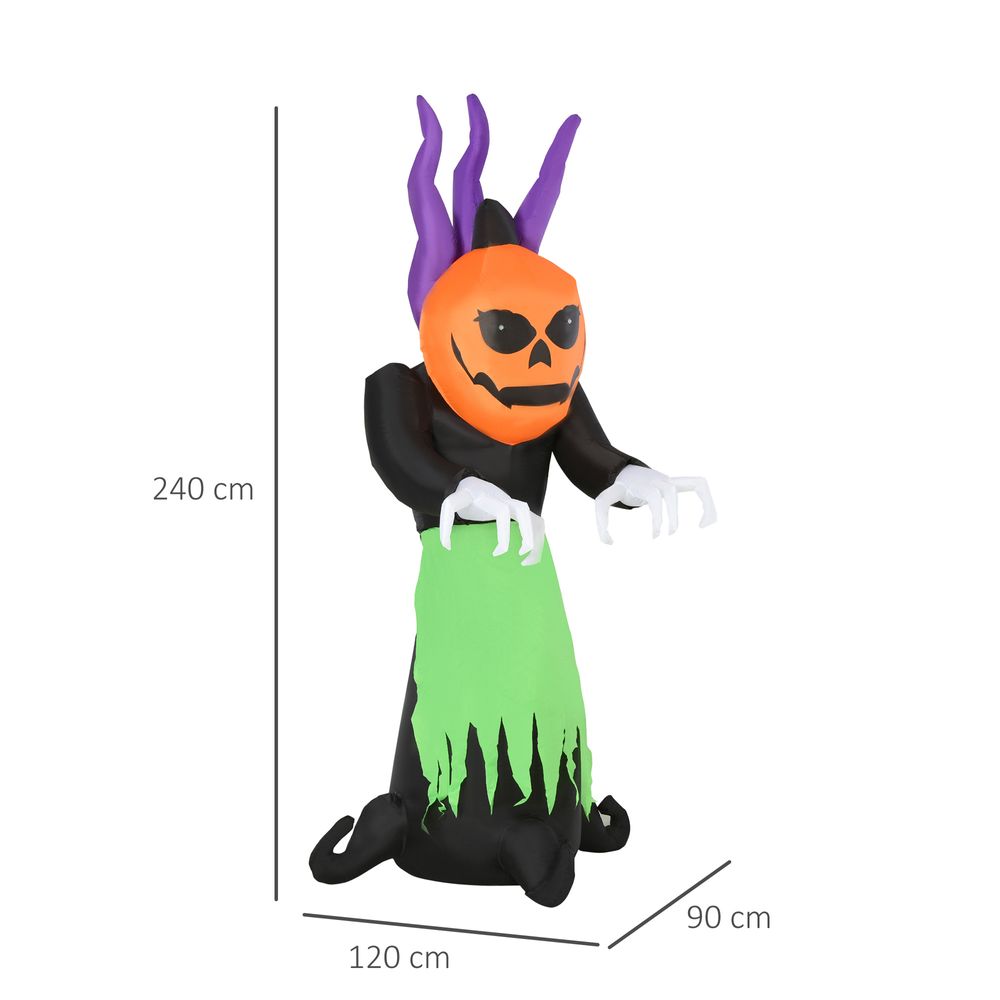 Halloween Pumpkin Ghost Inflatable LED Lighting Scary Ghoul Outdoor Kids Party - anydaydirect