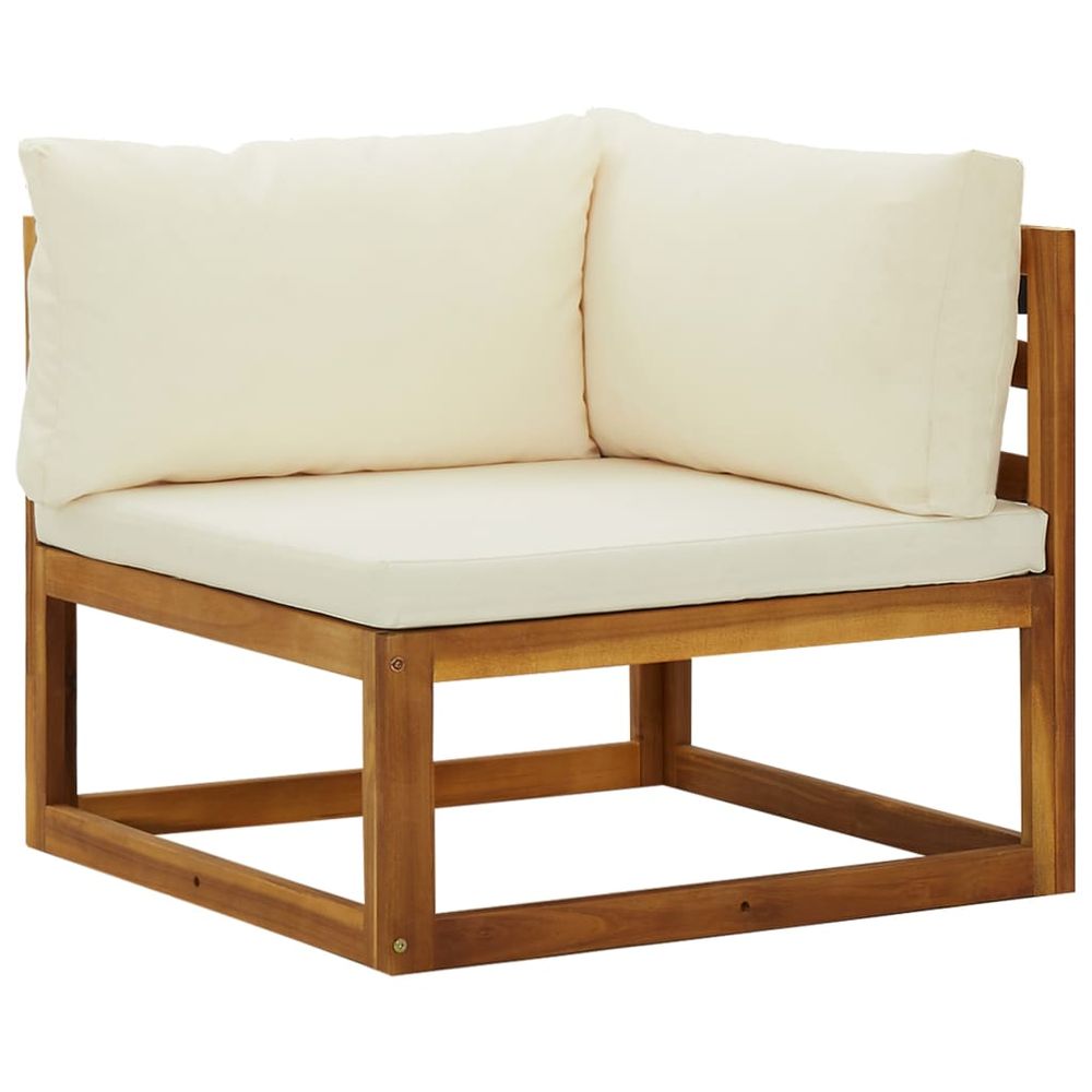 Sectional Corner Sofas 2 pcs with Cushions Solid Wood Acacia - anydaydirect