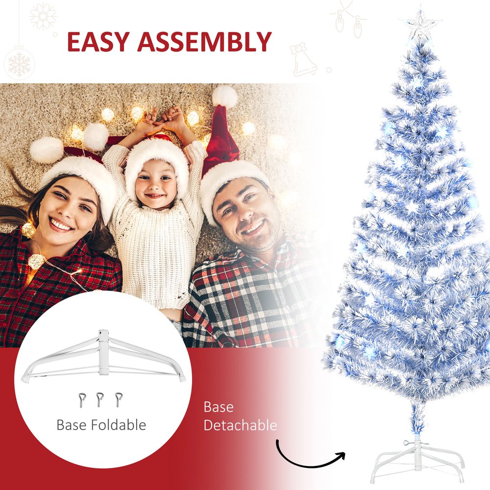 Artificial Fibre Optic Christmas Tree Seasonal Decoration w/ 26 LED HOMCOM - anydaydirect