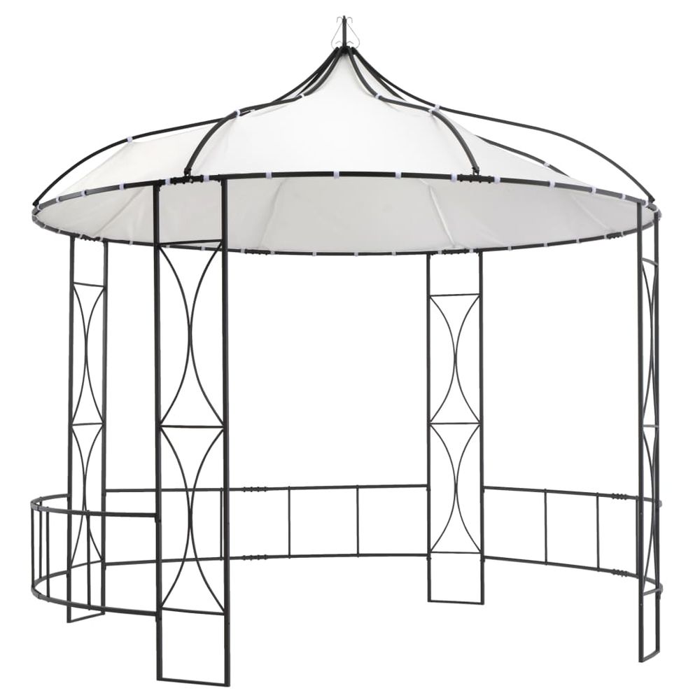 Gazebo 300x290 cm White, Anthracite & Taupe Round - anydaydirect