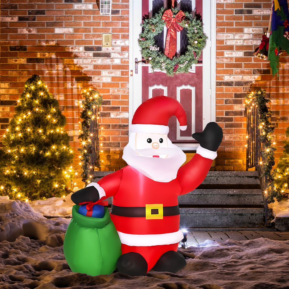 Inflatable Blow up Christmas Santa Claus 4ft LED Yard Holiday Decoration - anydaydirect