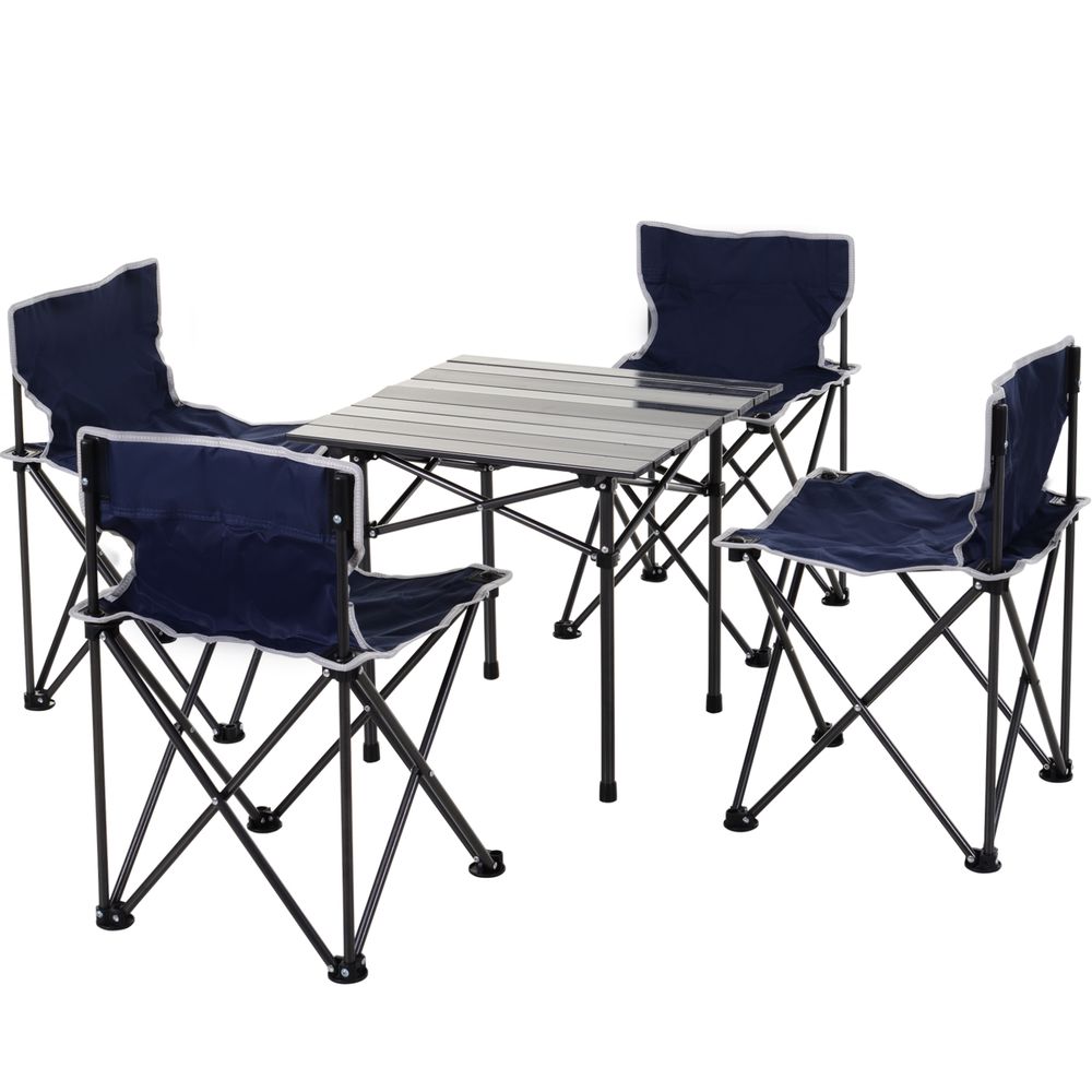 5 Piece Outdoor Foldable Camping Table Chairs Set Hiking Travel Bag Outsunny - anydaydirect