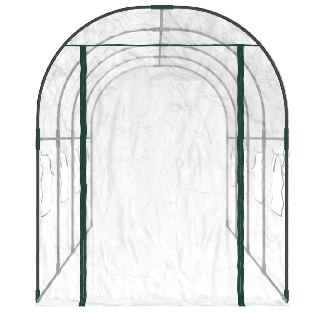 Greenhouse Transparent 161x398x188 cm PVC&Powder-coated Steel - anydaydirect