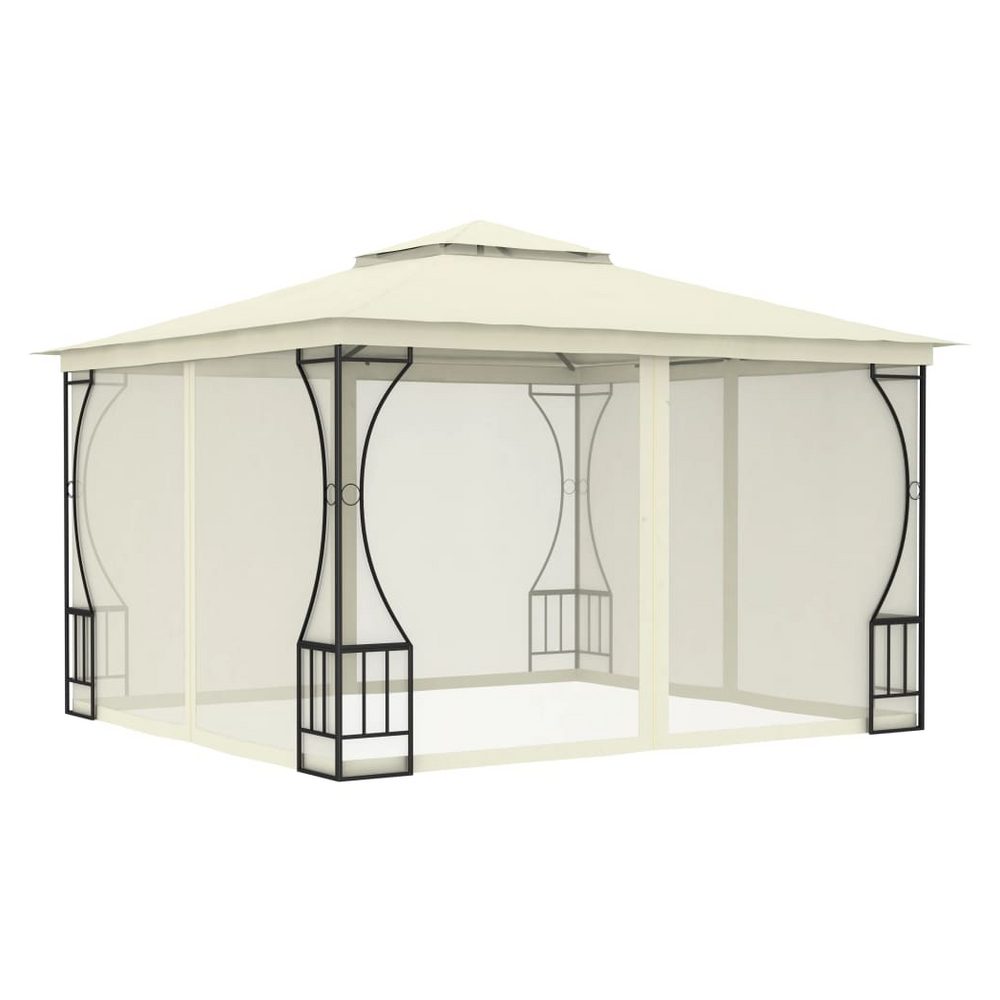 Gazebo with Nets 300x300x265 cm Cream - anydaydirect