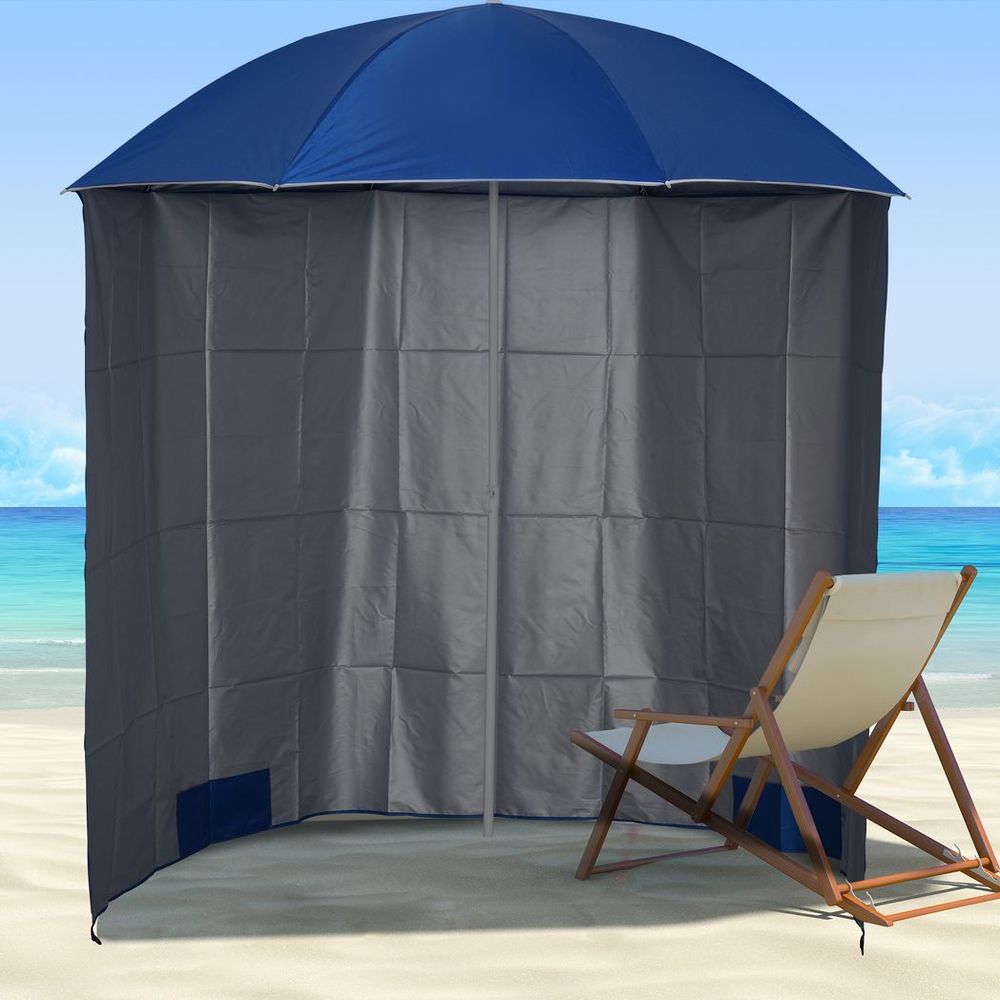 Outsunny  2.2M Outdoor Parasol Fishing Umbrella Beach Sun Shelter w/ Carry Bag - anydaydirect